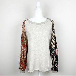 Free People Multicolored Size Medium Vintage Affair Sweatshirt
